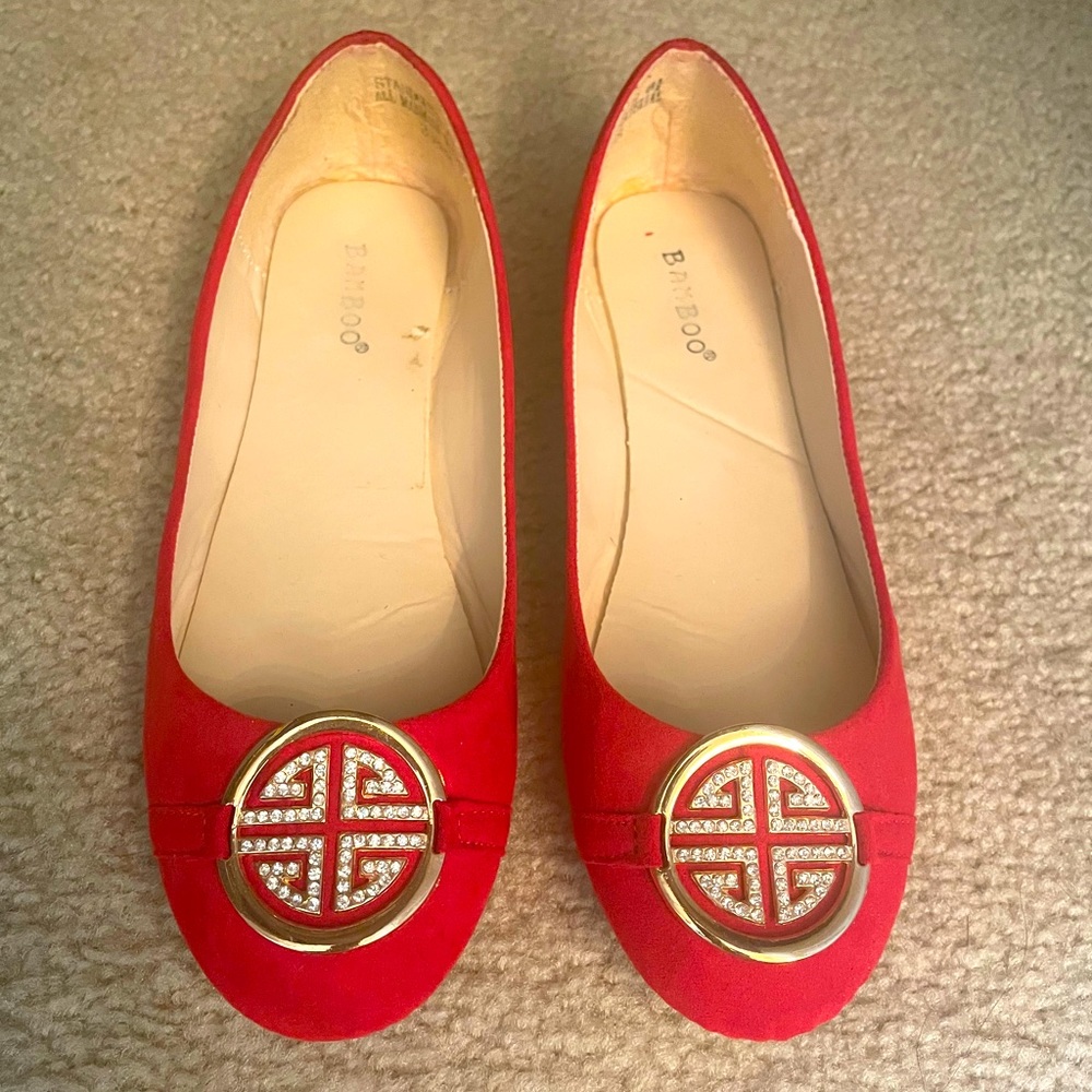 Women red shoes